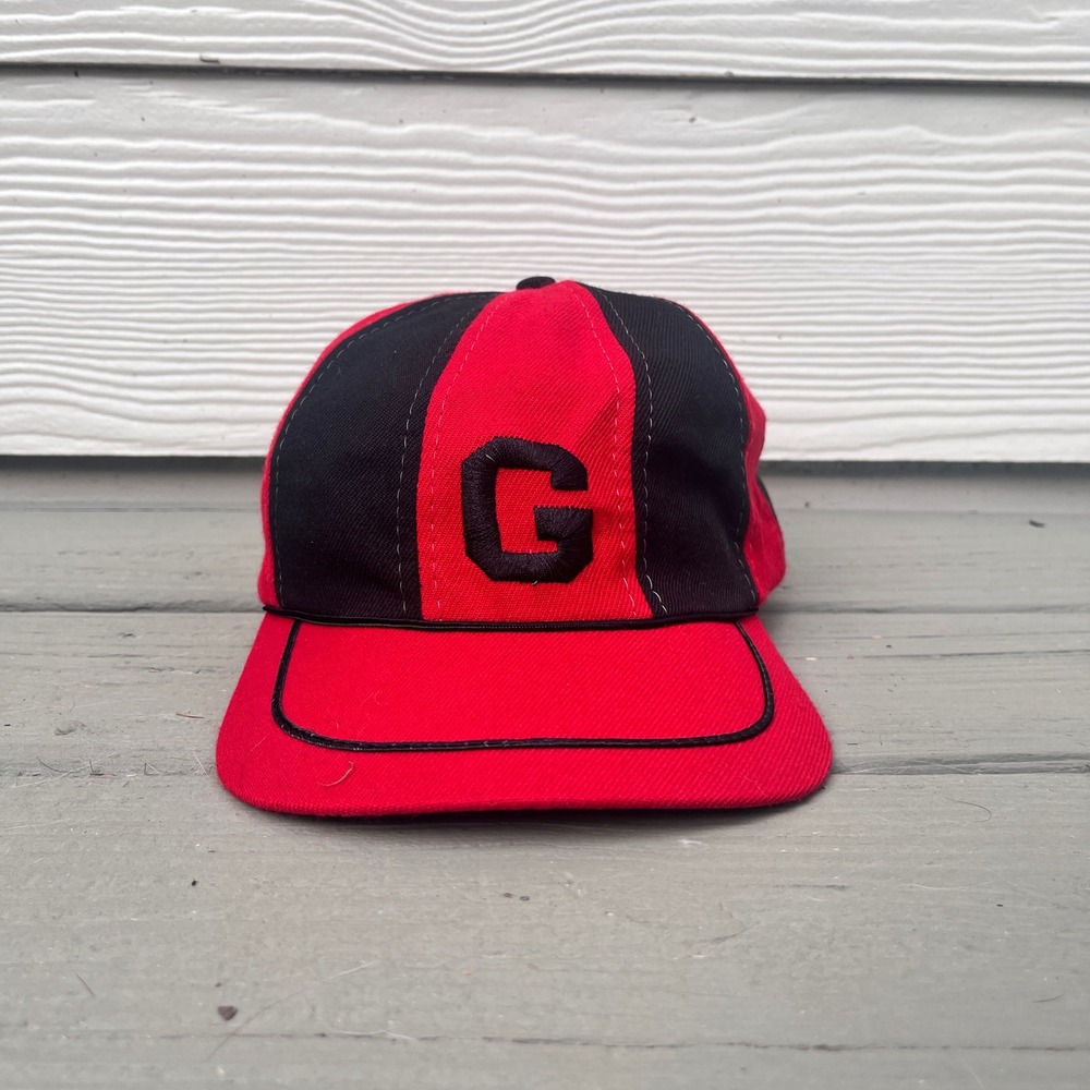 Vintage Snapback Hat Mens OSFM Red Black Excellent UGA Bulldogs Baseball Cap